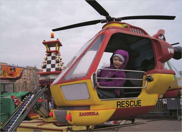 En un helicóptero