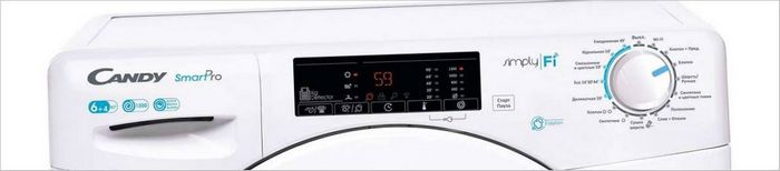 Panel de control de la lavadora y secadora Candy Smart Pro